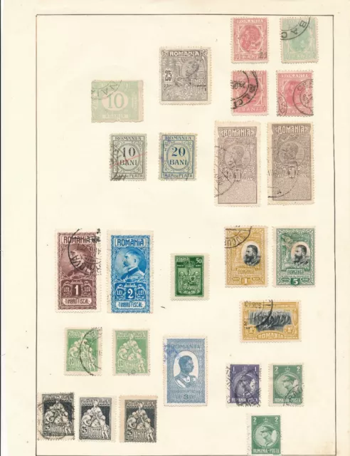 Romania - one  page with mixed stamps,