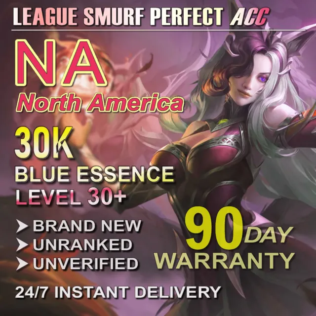 NA | League of Legends Account | 30K BE | Level 30 Smurf | Unranked | LoL