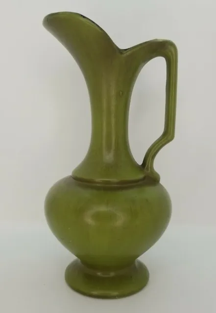 Vintage Royal Haeger Peasant Green 10" Ewer Pitcher Vase 8180