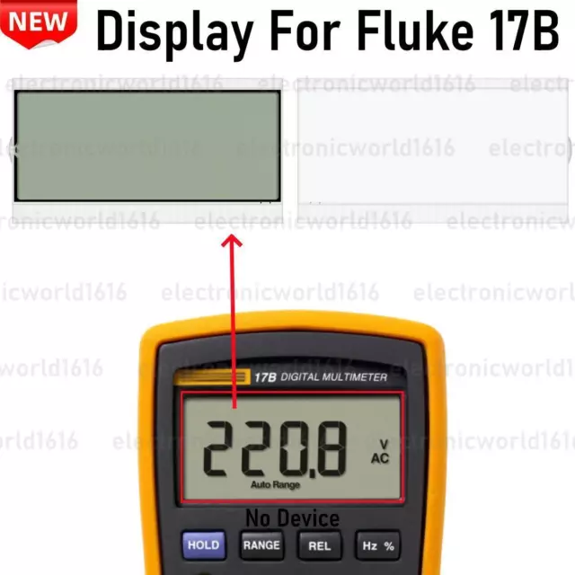 For Fluke 17B MAX CATIII 600 V multimetro portatile display LCD parti schermo NUOVO