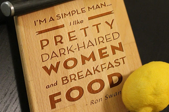 Cheese Cutting Board Serving Tray Man-cave Kitchen Decor Fan Art 6" x 12"