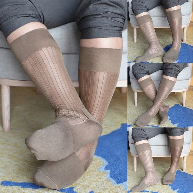 Hommes Chaussettes 1 Paires Lot Rayé Décontracté Mode Sexy Hauteur Genou