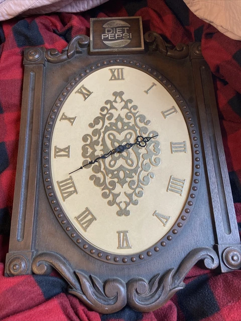 antique rare Vintage  pepsi cola wall clock With Roman Numbers For The Hours