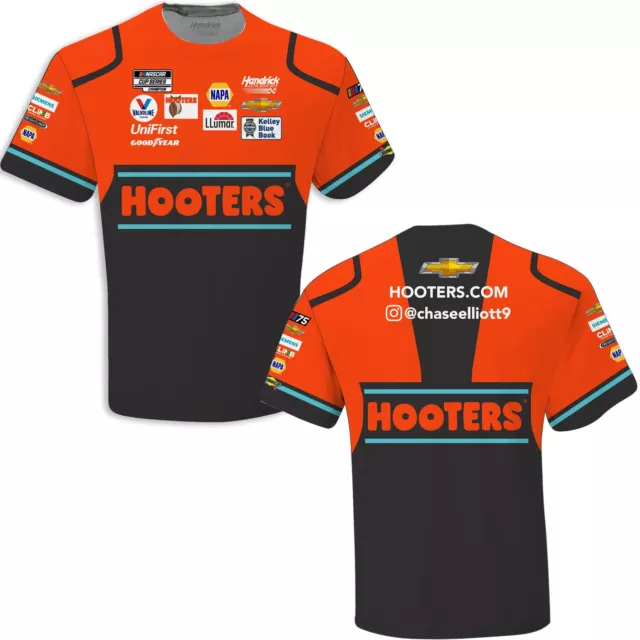 CHASE ELLIOTT 2023 Hooters Sublimated Uniform Pit Crew T-Shirt $39.95 ...