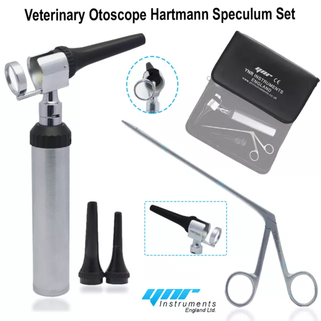 YNR Vétérinaire Otoscope Hartmann Speculum Set Vétérinaire Diagnostic Médical Ce
