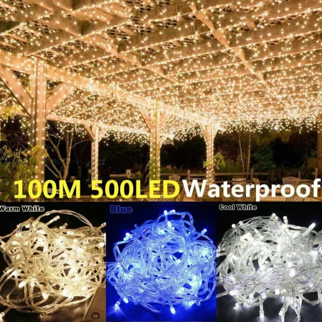 Waterproof Fairy Lights 20-1000 LED Clear Wire for Christmas Tree Outdoor Party 3