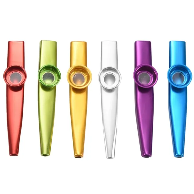 Set of 6 Colors Metal Kazoo Musical Instruments Good Companion for A Guitar6059