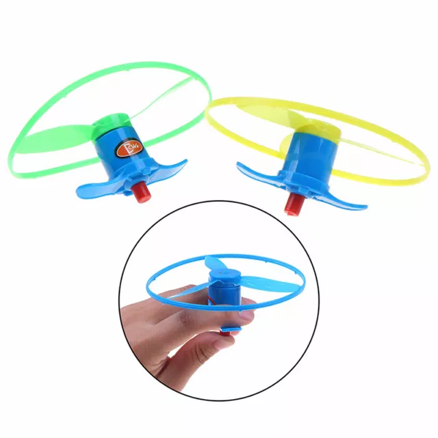 Outdoor Dragonfly Launcher Kid Toy Hand Twisting Flying Saucer Throw Disc   C^RA