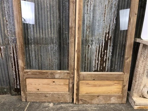 Antique French Double Doors (50x90.5) 3 Pane Glass European Doors G75 9