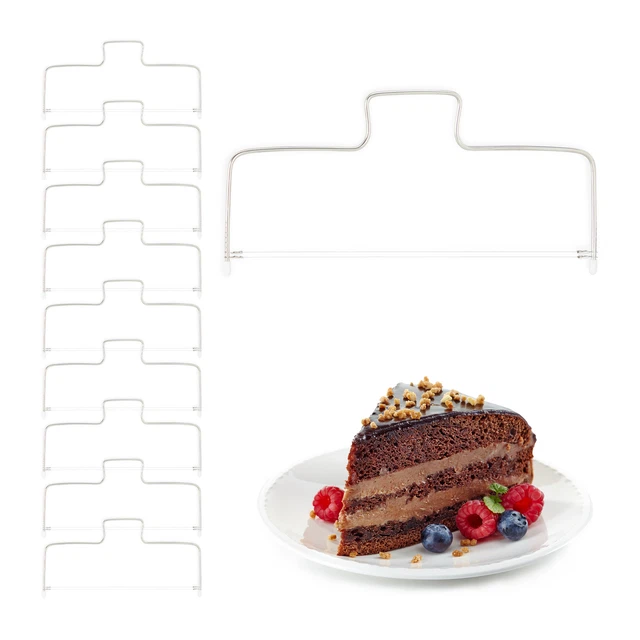 10 x tagliatorte acciaio inox, seghetto per torte 2 fili, aiuto per il taglio torte