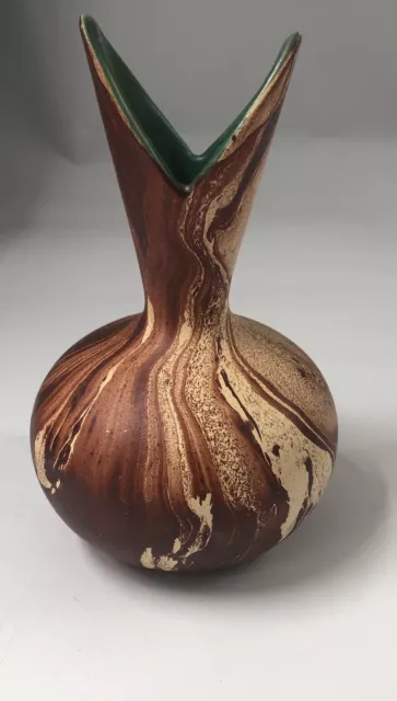 Vintage Romco Rocky Mountain Pottery MCM Colorado Pine Scented Swirl Vase 6”