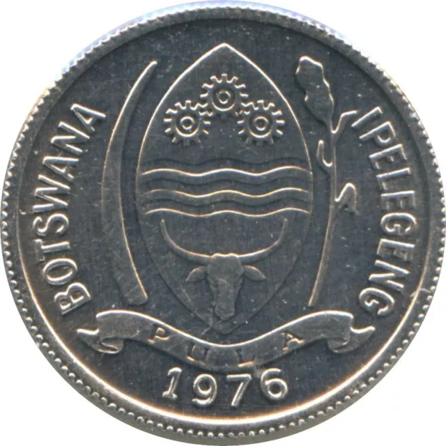 Botswana 1 Thebe Coin | Turako Bird | KM3 | 1976 - 1991 2