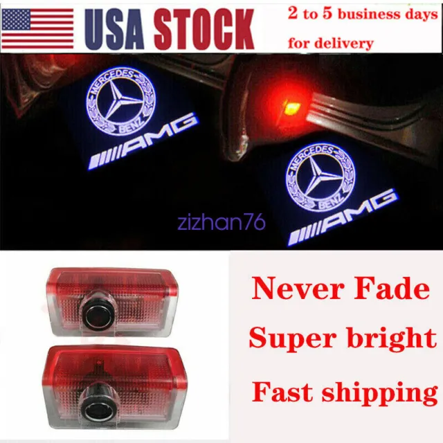 2X Led Light Door Projector Welcome HD AMG Emblem For Mercedes benz A B E M