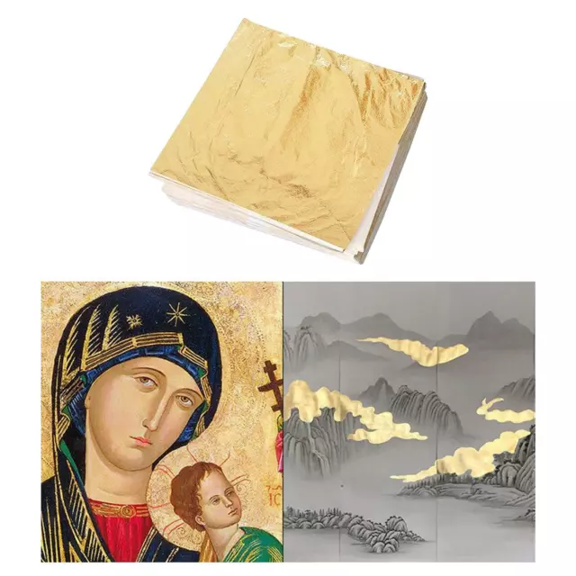100 Blatt Imitation Gold Silber Rose Kupferfolie, Folienpapier für Kunst,