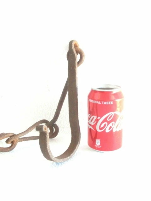 late 17th century ANTIQUE wrought iron trammel chain pot hook great wall decor 2