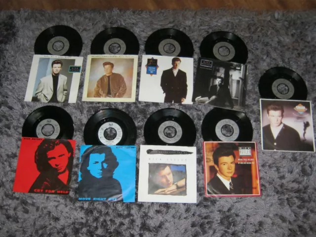 Rick Astley-Singlesammlung9St mit Cover-Vinyl sehr gut+gut plus Cover gut plus