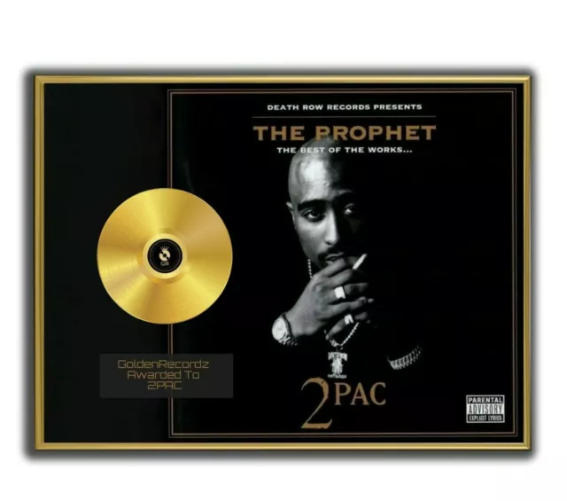 Tupac Poster, 2PAC GOLD/PLATINIUM CD, gerahmtes Poster HipHop Rap WallArt