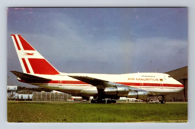 Air Mauritius Boeing 747SP-44, Plane, Transportation, Antique Vintage Postcard