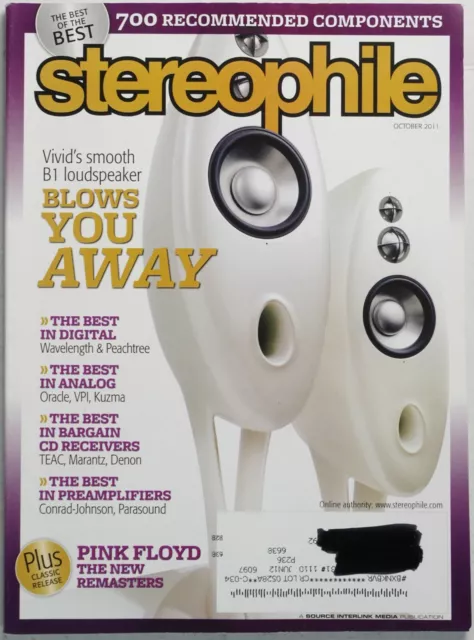 Stereophile Magazine October 2011 Vivid B1 Speaker Wavelength Oracle Denon Audio