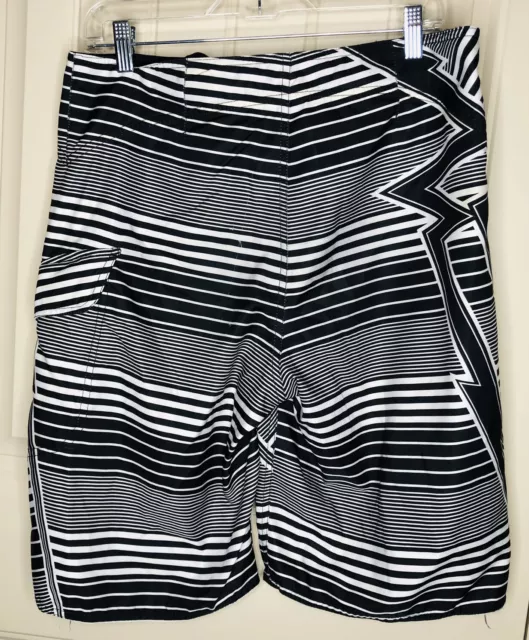 FOX Racing Board Shorts Men's Size 32 Black Trunks Pocket  W/Opener Drawstring