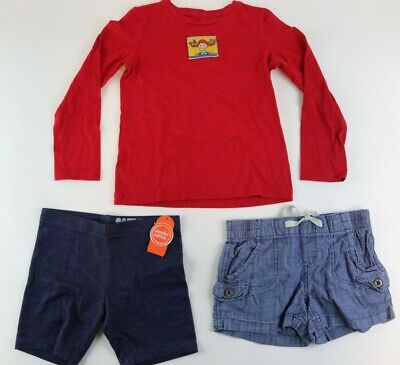 Girls Wonder Nation Old Navy Faded Glory Lot 3 T-Shirt Shorts Outfit Set Sz 6/6X