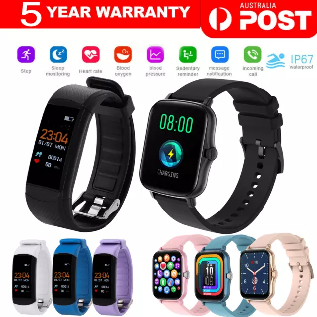 Smart Watch Fitness Sport Activity Tracker Heart Rate Monitor Waterproof IP67 AU