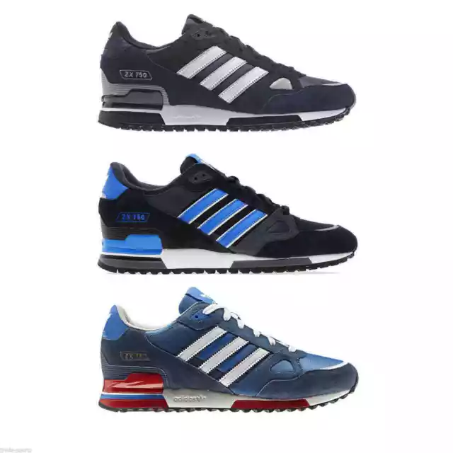 ZAPATILLAS ORIGINALES Zx 750 Para Hombre Entrenadores De Correr Azul Negro Marino Nuevas EUR 127,83 - PicClick