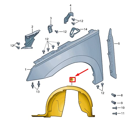 Doublure De Passage De Roue Avant Droit Pour Renault Master III - Pièce Neuve D'origine (réf. 6258000Q0B)