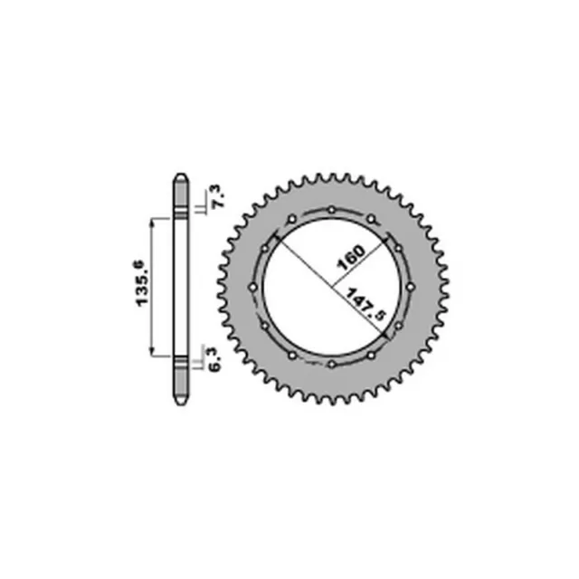 Pbr 6 Corona Trasmissione Ferro Z 54 Passo 428 Fantic Motor 80 Caballero 1993