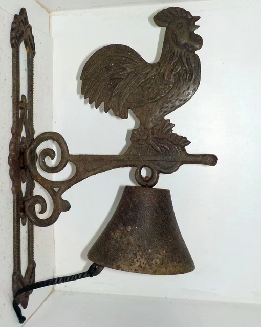 Cloche Sonnette En Fonte Déco Coq Pour Maison - 32cm De Hauteur
