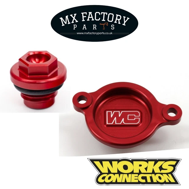 Honda CRF250R RX 18-23 24 Kit copertura filtro olio e spina di riempimento collegamento funzionante rosso