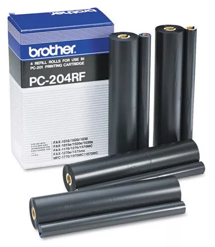 Genuine Brother PC204RF Thermal Transfer Ribbon Black 4 Pack PC-204RF A-