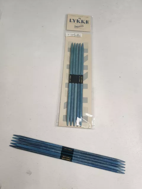 LYKKE Indigo Double Pointu Aiguilles 15.2cm, Bleu, 2mm-9mm