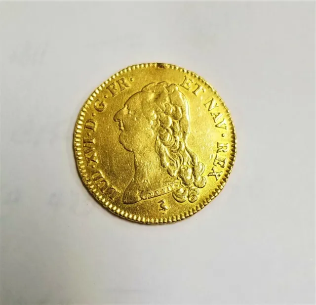 Coin, France, Louis XVI, Double louis d'or à la tête nue, 1786