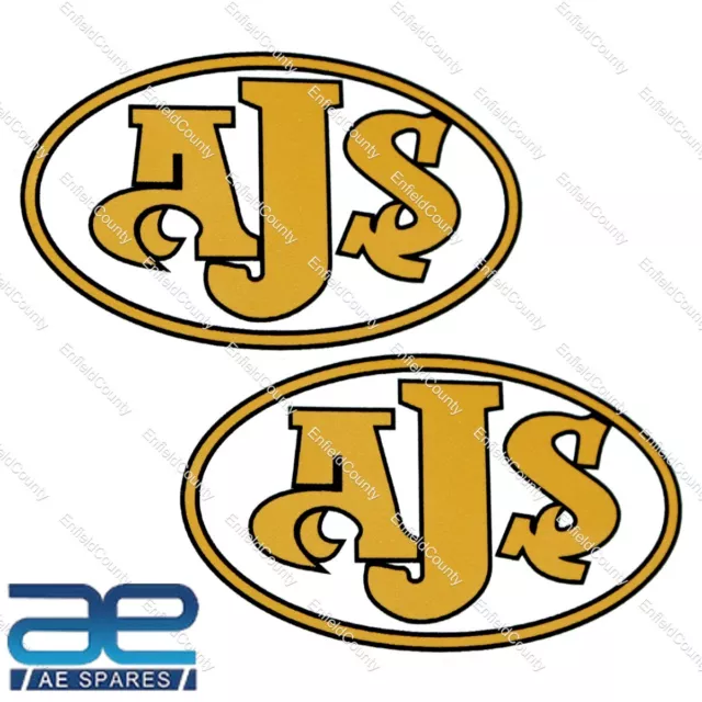 Pour Ajs Classique Moto Cycle Vélo Autocollants Stickers Taille 84mm x 51mm Aes