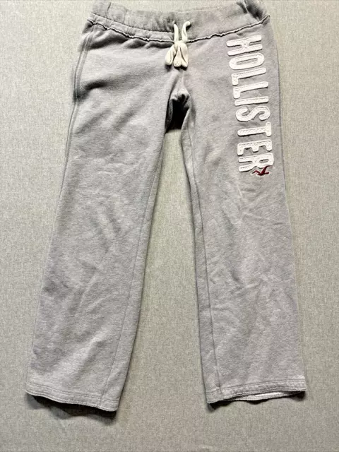 Hollister Los Angeles Womens Lounge Sweatpants Youth Size Large Gray Wide Leg