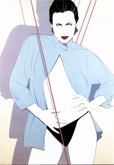12" x 9" single print - from 1985 Patrick Nagel hardback book - Vintage z3