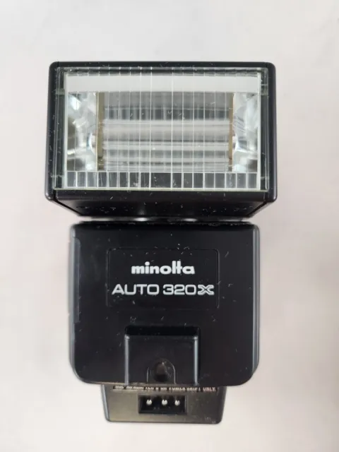 Minolta Auto 320x External Flash for Film Cameras with Case and Cord