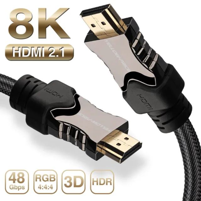 8K High Speed HDMI 2.1 Cable 6FT w/Ethernet (4X the Clarity of 1080p FullHD) Lot