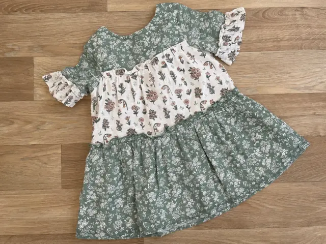 Baby Girl 18-24 months TU Green White Floral Short Sleeve Summer Dress