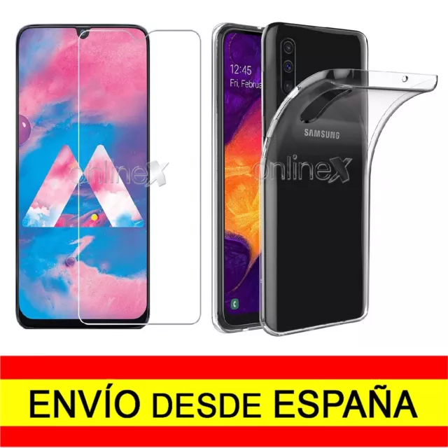 Pack Funda Silicona + Cristal Templado para SAMSUNG GALAXY A50 Protector Carcasa