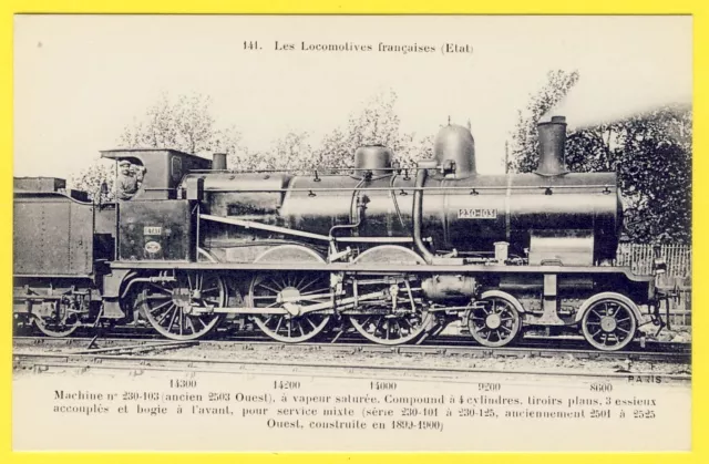 cpa LOCOMOTIVE à Vapeur des CHEMINS de FER de l'ÉTAT Train Gare Station Rail