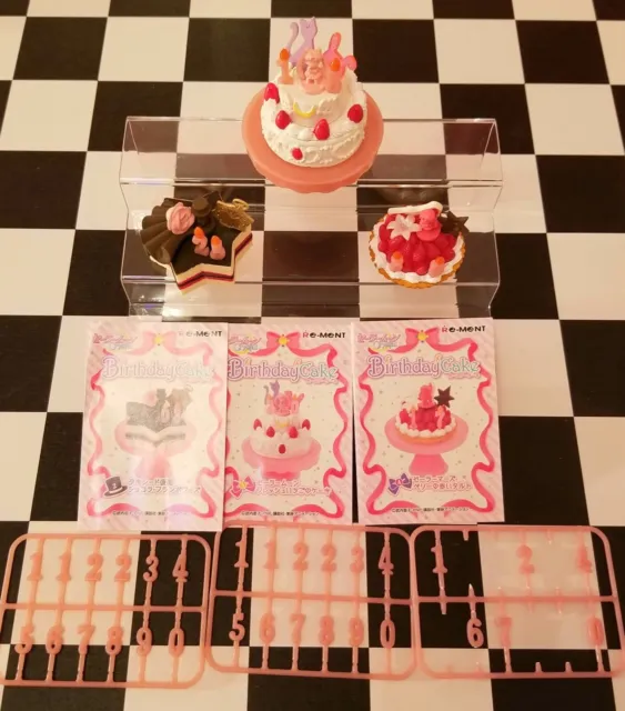 Re-Ment Sailor Moon Birthday Cake Lot of 3 (#1, #2, #4 Tuxedo Mask, Sailor Mars)