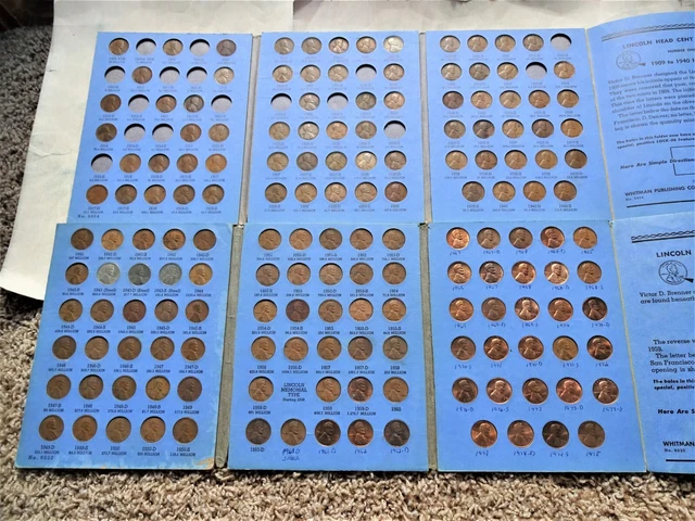 161 coin set lot album collection of Lincoln wheat cent pennies 1909 vdb to 1975