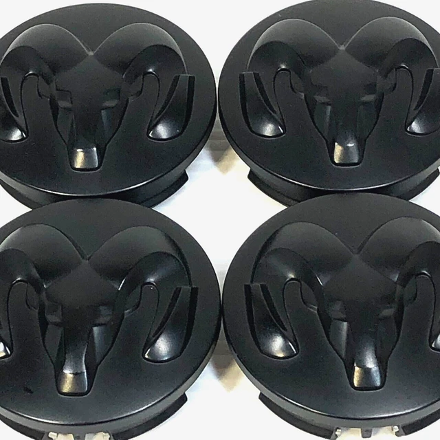 DODGE RAM 1500 Head Black Wheel Center Caps 2.5" 1LB72TRMAB 20102018
