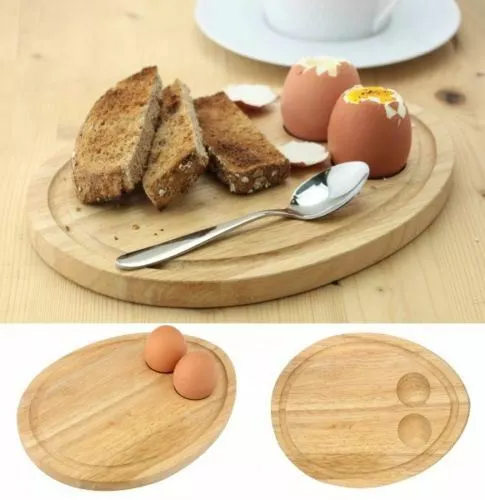 New Breakfast Board Egg Shaped Serving Tray With Egg Holders Cups Toast