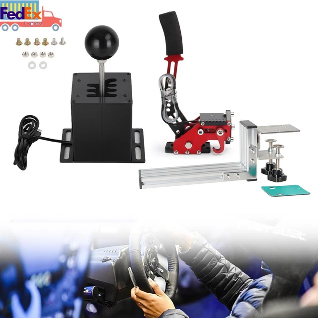 USB Handbrake with L Clip and 6+R H Shifter for Logitech G27 G25 Steering Wheel,