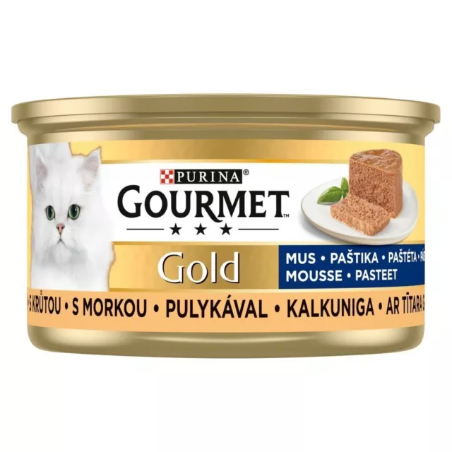 MUSSE GOLD GOURMET À LA DINDE NOURRITURE HUMIDE POUR CHATS 85g