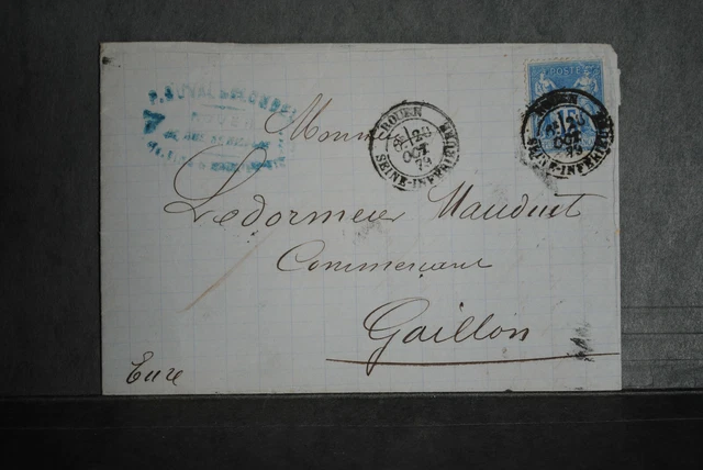 France - Timbre oblitéré Type Sage  sur lettre