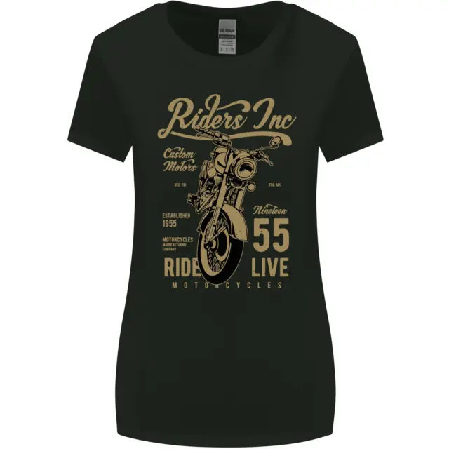 Riders Inc Motorcycle Cafe Racer Biker Bike Womens Wider Cut T-Shirt
